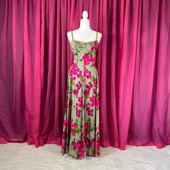 Vintage Dresses & Skirts - Vintage 60s 70s De Weese DeWeese Hawaiian Sundress Smocked Maxi Dress, small